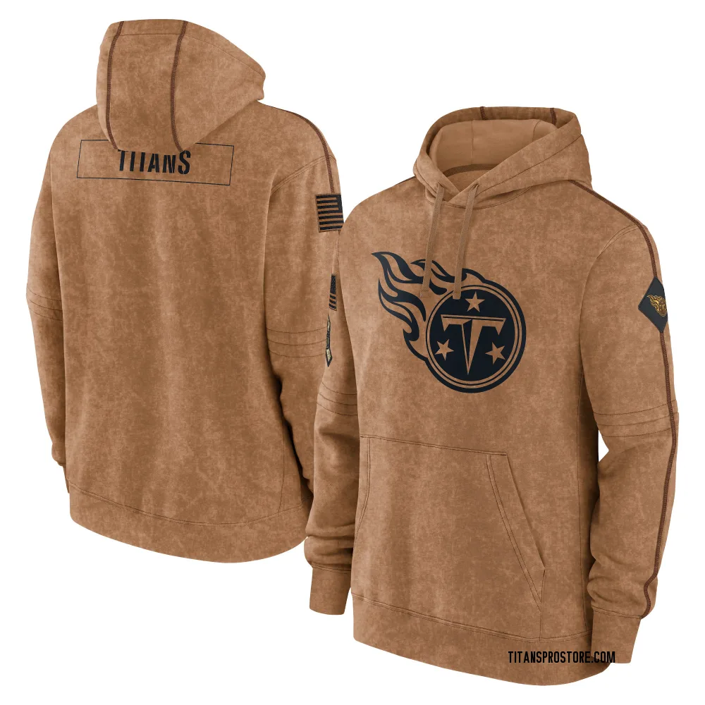 Adult Tennessee Titans Brown 2023 Salute To Service Club Pullover Hoodie