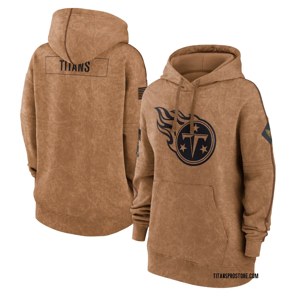 Women's Tennessee Titans Brown 2023 Salute to Service Pullover Hoodie