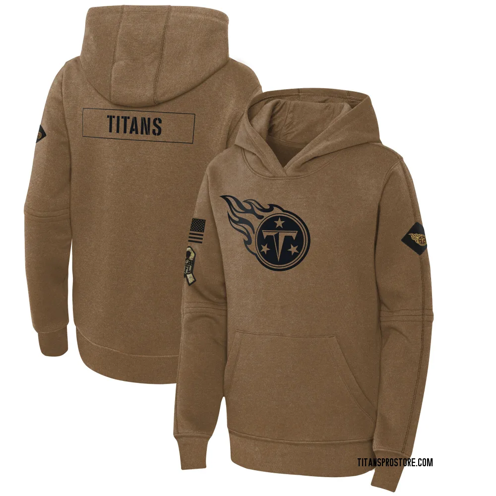 Youth Tennessee Titans Brown 2023 Salute to Service Club Fleece Pullover Hoodie